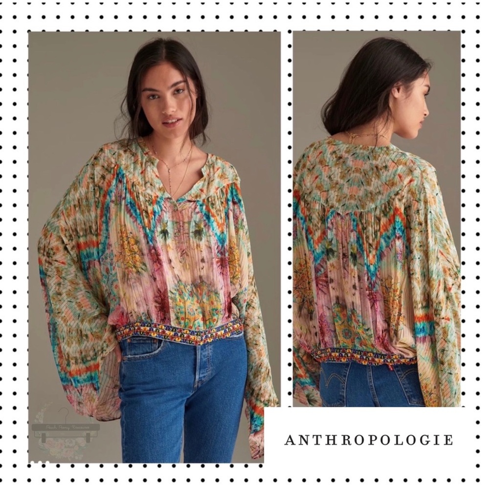 NWT Anthropologie - Jyoti Cheryl Button-Down Blouse L